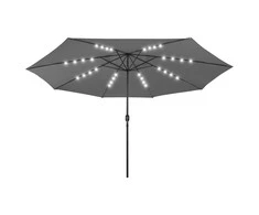Sodo skėtis nuo saulės su LED lemputėmis, antracito, 400cm