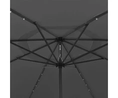Sodo skėtis nuo saulės su LED lemputėmis, antracito, 400cm