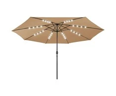 Sodo skėtis nuo saulės su LED lemputėmis, taupe, 400cm