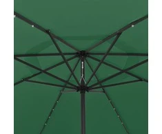 Sodo skėtis nuo saulės su LED lemputėmis, žalias, 400cm