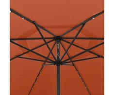 Sodo skėtis nuo saulės su LED lemputėmis, terakota, 400cm