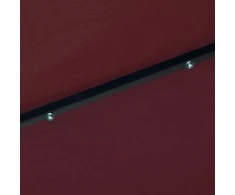 Sodo skėtis su LED ir plieniniu stulpu, tamsiai raudonas, 300cm