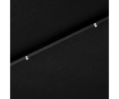Lauko skėtis su LED ir plieniniu stulpu, juodas, 300cm