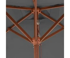 Lauko skėtis nuo saulės su mediniu stulpu, antracito, 150x200cm