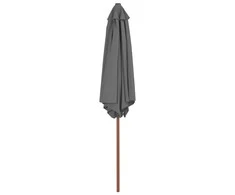 Lauko skėtis nuo saulės su mediniu stulpu, antracito, 270cm