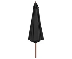 Lauko skėtis su mediniu stulpu, antracito spalvos, 350cm