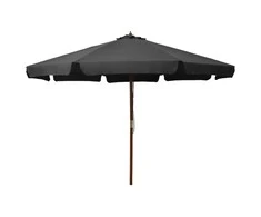 Lauko skėtis nuo saulės su mediniu stulpu, antracito, 330cm