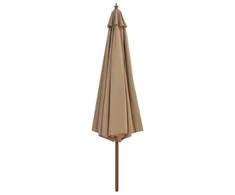 Lauko skėtis nuo saulės su mediniu stulpu, taupe spalvos, 350cm