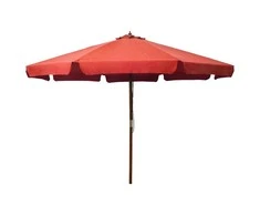 Lauko skėtis nuo saulės su mediniu stulpu, terakota, 330cm