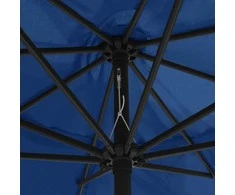 Sodo skėtis nuo saulės su metaliniu stulpu, mėlynas, 390cm