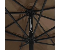 Sodo skėtis nuo saulės su metaliniu stulpu, taupe, 390cm