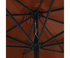 Sodo skėtis nuo saulės su metaliniu stulpu, terakota, 390cm