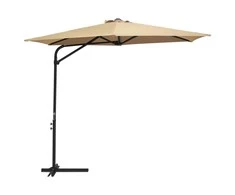 Sodo skėtis nuo saulės su plieniniu stulpu, taupe, 300cm