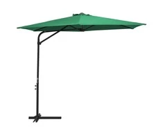 Lauko skėtis su plieniniu stulpu, žalios spalvos, 300cm