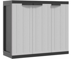 Lauko spintelė daiktams, pilkos/juodos spalvos, 97x37x85cm, PP