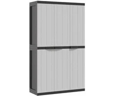 Lauko spintelė daiktams, pilkos/juodos spalvos, 97x37x165cm, PP