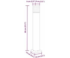 Lauko šviestuvai, 3vnt., juodi, 80cm, aliuminis