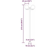Lauko šviestuvai, 3vnt., sidabriniai, 215cm, plienas