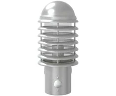 Lauko šviestuvai su jutikliais, 2vnt., sidabriniai, plienas