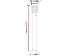 Lauko šviestuvai su jutikliu, 3vnt., juodi, 110cm, plienas
