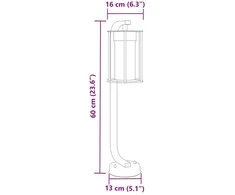 Lauko šviestuvas, 3vnt., juodas, 60cm, nerūdijantis plienas