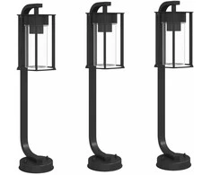 Lauko šviestuvas, 3vnt., juodas, 60cm, nerūdijantis plienas