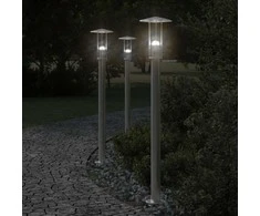Lauko šviestuvas, 3vnt., sidabrinė, 100cm, nerūdijantis plienas