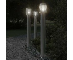 Lauko šviestuvas, 3vnt., sidabrinė, 110cm, nerūdijantis plienas