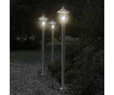 Lauko šviestuvas, 3vnt., sidabrinė, 120cm, nerūdijantis plienas