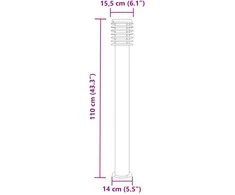 Lauko šviestuvas, juodos spalvos, 110cm, nerūdijantis plienas