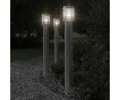 Lauko šviestuvas su išvedimu, 3vnt., sidabrinė, 110cm, plienas
