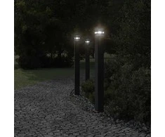 Lauko šviestuvas su išvedimu, juodas, 110cm, aliuminis