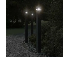 Lauko šviestuvas su išvedimu, juodas, 110cm, aliuminis