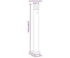 Lauko šviestuvas su išvedimu, juodas, 110cm, aliuminis