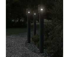 Lauko šviestuvas su išvedimu, juodas, 110cm, plienas