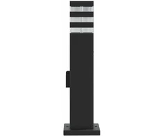 Lauko šviestuvas su išvedimu, juodas, 50cm, aliuminis
