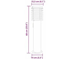 Lauko šviestuvas su išvedimu, juodas, 60cm, plienas