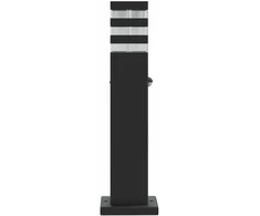 Lauko šviestuvas su jutikliu, 3vnt., juodi, 50cm, aliuminis