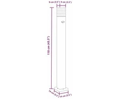 Lauko šviestuvas su jutikliu, 3vnt., juodi, 110cm, aliuminis