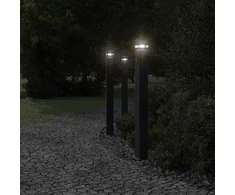 Lauko šviestuvas su jutikliu, juodas, 110cm, aliuminis