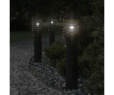 Lauko šviestuvas su jutikliu, juodas, 60cm, plienas