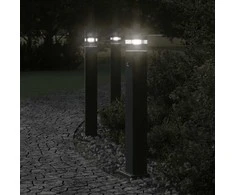 Lauko šviestuvas su jutikliu, juodas, 80cm, aliuminis
