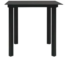 Lauko baldų komplektas Lauko valgomojo baldų komplektas, 3 dalių, juodas, PVC ratanas
