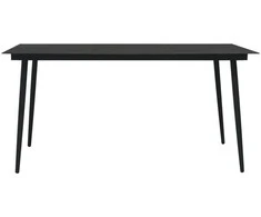 Lauko baldų komplektas Lauko valgomojo baldų komplektas, 5 dalių, juodas, PVC ratanas