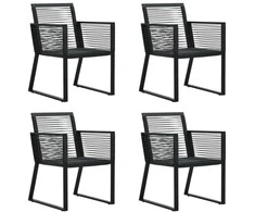 Lauko baldų komplektas Lauko valgomojo baldų komplektas, 5 dalių, juodas, PVC ratanas