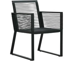 Lauko baldų komplektas Lauko valgomojo baldų komplektas, 7 dalių, juodas, PVC ratanas
