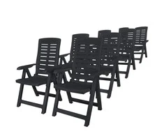 Lauko baldų komplektas Lauko valgomojo baldų komplektas, 9d., antracito, plastikas