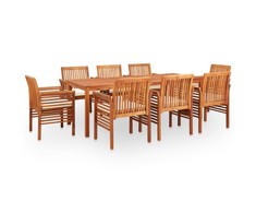 Lauko valgomojo komplektas su pagalvėlėmis, 9 dalių, akacija