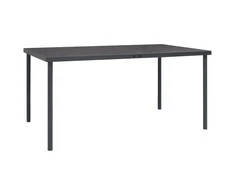 Lauko valgomojo stalas, antracito, 150x90x74cm, plienas