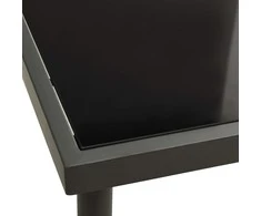 Lauko valgomojo stalas, antracito, 80x80x72cm, stiklas/plienas